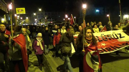 Akhisar'da teröre lanet yürüyüşü