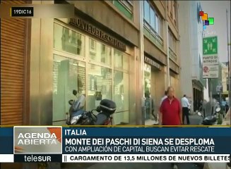 Banco italiano Monte Dei Paschi  desploma costo de acciones