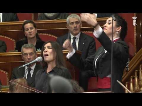 Roma - Mattarella al Concerto di Natale nell'Aula del Senato (18.12.16)