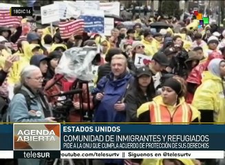 Piden migrantes frente a ONU se respeten sus DDHH en el mundo