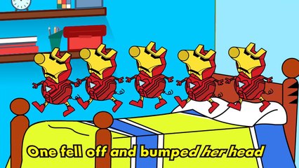 #Five Little #Peppa #Ironman #Jumping on the Bed Nursery Rhymes Lyrics