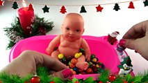 M&Ms Baby Doll Bath Surprises Peppa Pig Santa Snowman Krusty Krab Hello Kitty - Eggs and Toys TV