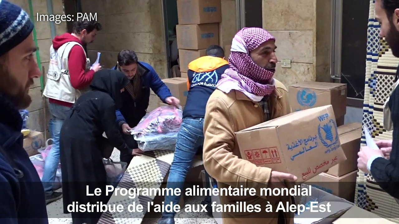 Le PAM fournit de l'aide alimentaire à des familles d'Alep-Est