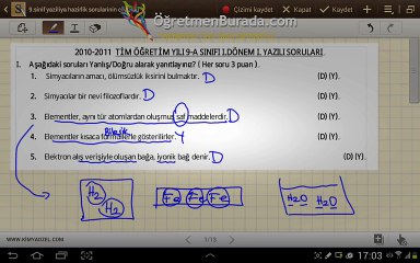9.sinif Kimya 1.dönem 1.yaziliya hazirlik soru çözümü | www.ogretmenburada.com