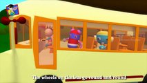 Wheels On The Bus Go Round and Round Children Nursery Rhymes | 3D Robots Cartoons for Kids