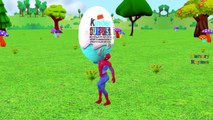 Colors Spiderman Giant Surprise Eggs Opening | Learn ABC And Street Vehicles Names For Kids Videos