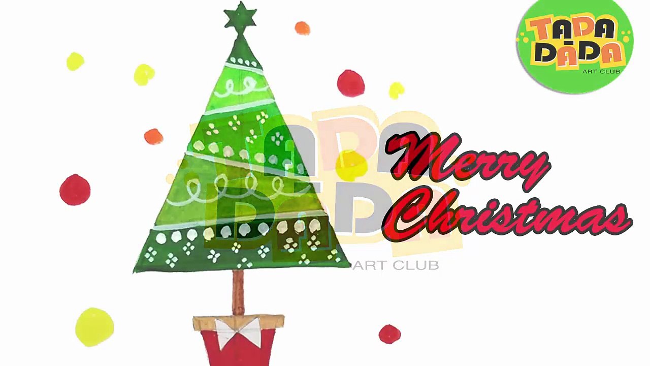 How to draw a CHRISTMAS TREE | STEP BY STEP | Kids Drawing | Tada-Dada Art Club