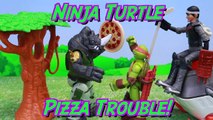 Teenage Mutant Ninja Turtles Casey Jones Slamboni Rocksteady Steals Each Ninja Turtle Pizza in Park