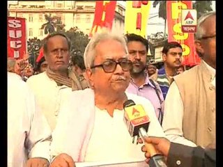 Left leader Biman Basu attacks bjp, and other pro-rss groups at the anti-comunalism rally.