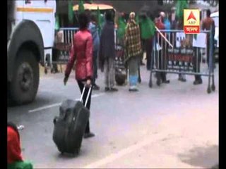 Tribal organisation's road blockade at gazol to protest violence in Assam