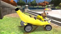 Colors Yellow Banana Cars with Colors Hulk Spiderman Talking Tom Cartoon For Kids Videos with Action