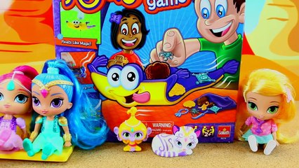 Aladdins Flying Carpet Board Game Challenge With Genie Dolls Shimmer & Shine and Cute Leah Doll