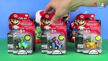 Fun Mario Coin Racers! | World of Nintendo toy unboxing & stunt racing play with Yoshi & Luigi!