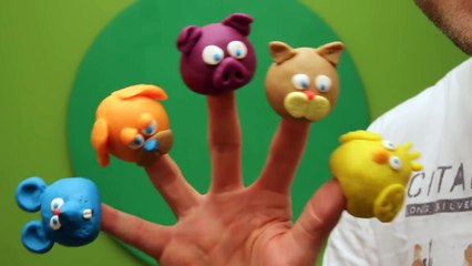 Play Doh Finger Family Animals Song | Cat Mouse Chiken Dog Pig | Nursery Rhymes for Children