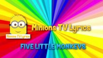 Five Little Funny Minions Jumping on the Bed Nursery Rhymes and More Lyrics