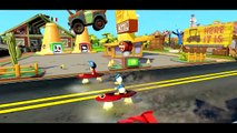 Disney Pixar Cars Mcqueen Race Donald Duck Mickey Mouse & Tow Mater Songs For Kids