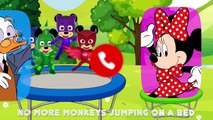 Five Little PJ Masks Mickey Mouse Jumping on the Bed at the Park