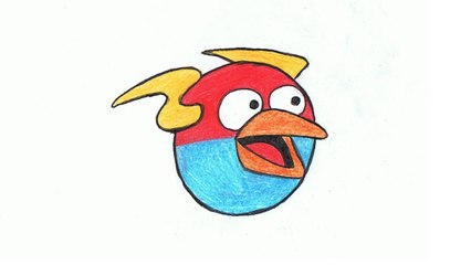 How to Draw Lightning Bird (Angry Birds Space) Step By Step
