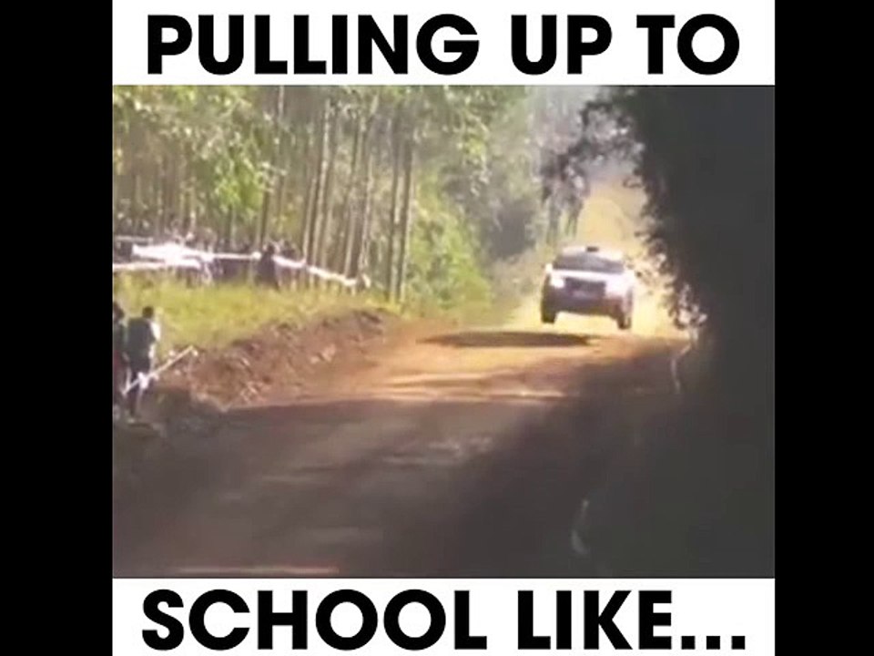 Pulling up to school like...