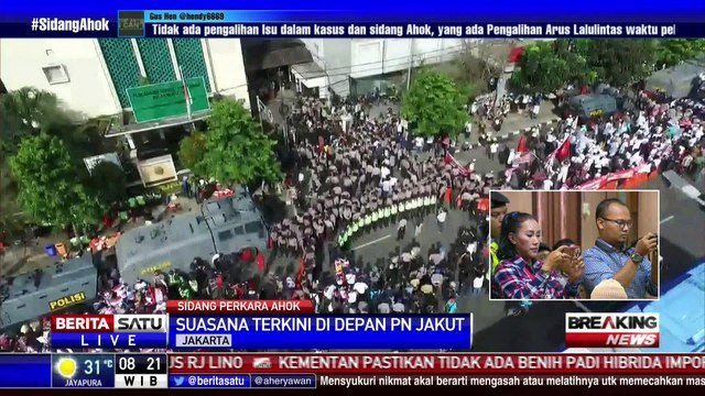 Pantauan Udara Situasi PN Jakarta Utara Jelang Sidang Ahok