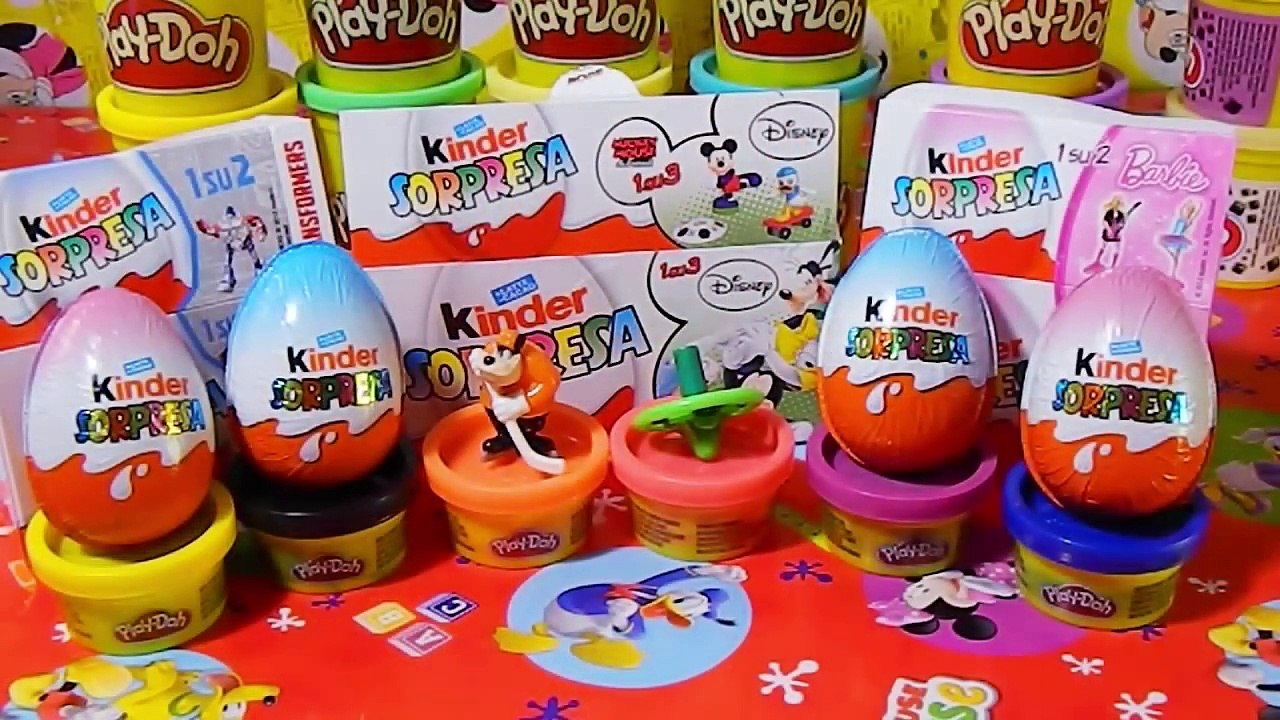 mickey mouse barbie kinder surprise eggs unboxing toys egg surprise transformers