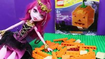 Elsa and Spiderman Lego Halloween Pumpkin Jack O Lantern Monster High Barbie Doll DisneyCarToys