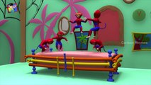 Spiderman Finger Family | Spider Man Dancing on Five Little Monkeys | Cartoon Rhymes