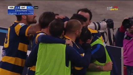 Hellas Verona - Entella 1-0. Eros Pisano Goal. Serie B 19⁄12⁄2016