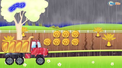 El Camión es Rojo y El Tractor infantiles - La zona de construcción - Carritos Para Niños