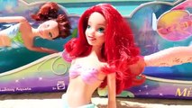 The Little MERMAID Ariel and Her Little Mermaids Sisters Swimming Barbie Dolls DisneyCarToys