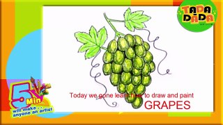 Learn How to draw GRAPES Fruit | Kids Drawings | Drawing Fruits With Kids | Tada-Dada Art Club