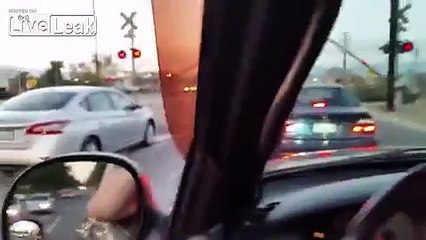 NEW Train Horn Prank at Rail Road Crossing *VOLUME*