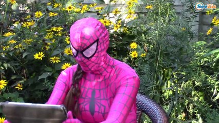 Frozen Elsa & Spiderman Joker Poo Prank! Anna Maleficent Spidergirl Superheroes in Real Life