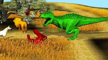 Colour Dinosaur Cartoons For Kids | 3D Animal Videos For Children | Colour Dinosaur