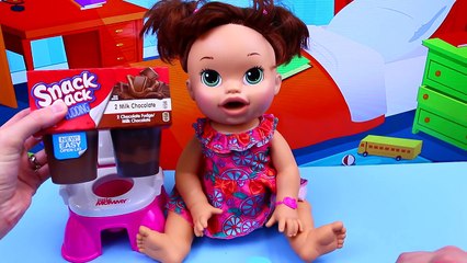 Baby Alive Eats & Poops!!! Gross Brown Chocolate Pudding & Potty Training on the Toilet
