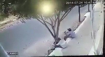 CCTV captured video of road accident
