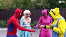 Frozen Elsa SAVES Spiderman’s BRAINS! w/ Maleficent Joker Anna TOYS! Superheroes IRL