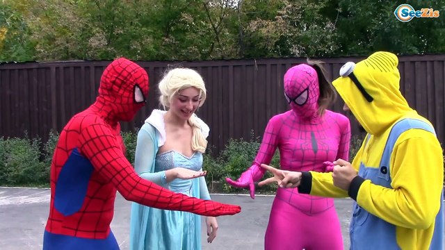 Frozen Elsa SAVES Spiderman’s BRAINS! w/ Maleficent Joker Anna TOYS! Superheroes IRL