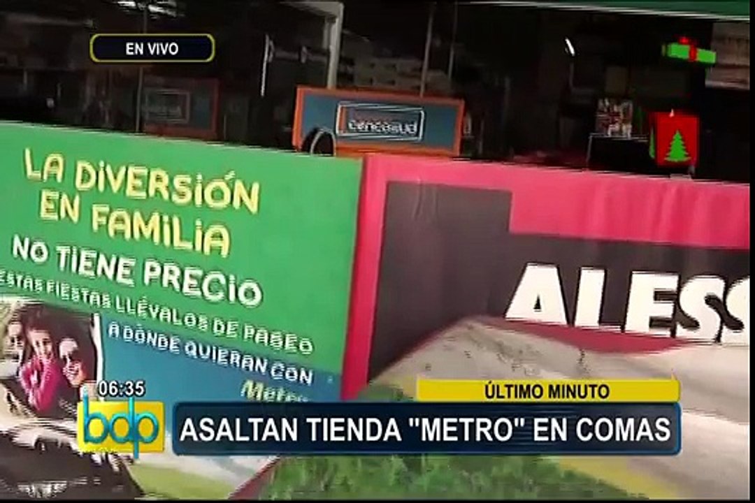 Delincuentes asaltan supermercado en Comas