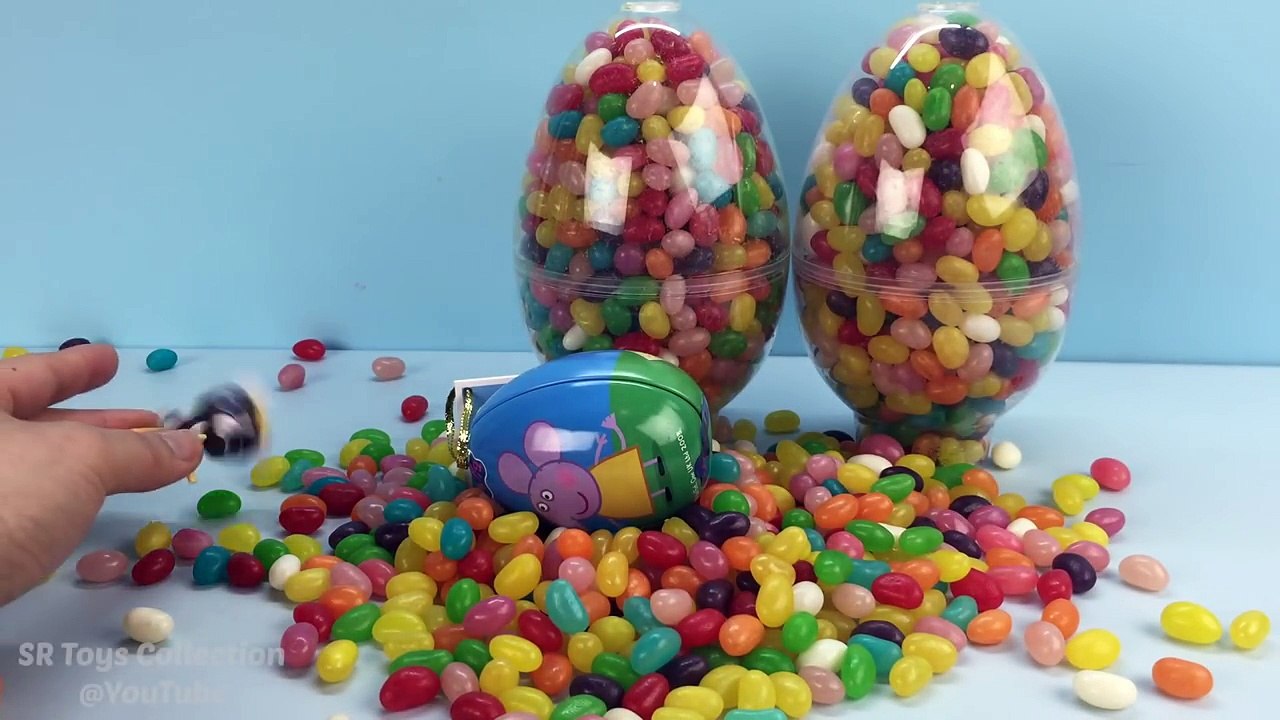 Big Jelly Beans Candy Surprise Eggs Peppa Pig Littlest Pet Shop Disney Princess Minions Iron Man Toy
