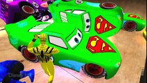 SPADERMAN COLORS & HULK with Lightning McQueen Cars COLORS & Funny Nursery Rhymes Childrens Songs