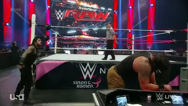 Repost WWE RAW 10-5-15 - Roman Reigns & Brock Lesnar vs Braun Strowman & Big