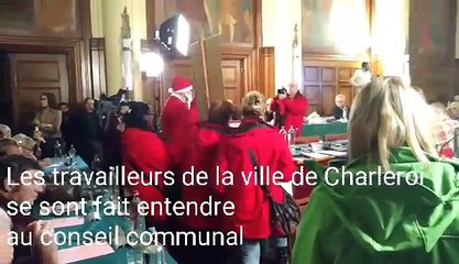 Charleroi : les travailleurs de la Ville se font entendre au conseil communal