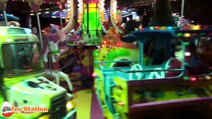 Chocolate and Carousel Fun Fair w/ Mickey Donald Barbie Noddy Cars | Toy Station