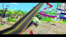 Funny Big Headed Disney Mcqueen Cars & Tow Mater   Monster Trucks Stunt Park Fun   Brothers Hulk 2