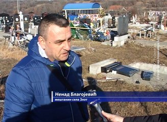 Oštećeno šest spomenika na groblju u Zlotu, 20. decembar 2016. (RTV Bor)