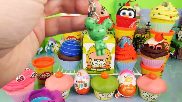 Play Doh Surprise Cupcake Desserts Toys Kinder Joy Eggs DCTC Playdough Videos For Children