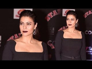 CUTE Kajol's HOT Black Lipstick At Colors Stardust Awards 2017 Red Carpet