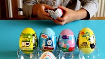 Six types of Surprise Eggs→Peppa Pig→Thomas and Friends→SpongeBob→Kinder Surprise and Joy→Cars