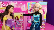 Frozen Elsa at Barbie Glam Vacation House with Princess Vera by DisneyCarToys